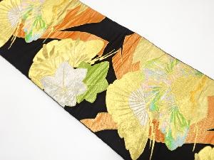 アンティーク　笠松に楓・束ね熨斗模様織り出し袋帯（着用可）